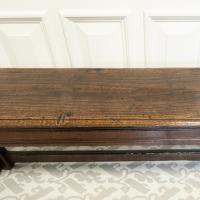 A good Charles II joined oak long bench or form, circa 1660