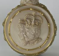 Royal Worcester scent bottle. Coronation of George V, dated 1911