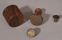 S/4902 Antique Treen Early 19th Century Coquilla Nut Nutmeg or Spice Grater