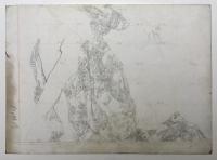 Drapery Study - Early 20th Century pencil drawing by Charles Sims