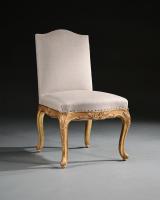 Set of 12 French Louis XV Style Giltwood Dining Chairs