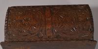 S/4885 Antique Treen 17th Century Chip Carved Ash Box