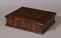 S/4937 Antique 17th Century Small Laburnum Oyster Veneered William and Mary Period Lace Box