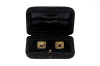 Vintage Cufflinks by Fred in Gold with Sapphire Centre