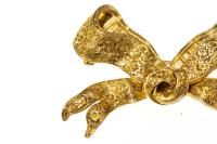 Victorian Gold Bow Brooch with Engraved Decoration