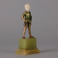 “Sonny Boy” Art Deco Bronze and Ivory Sculpture by Josef Lorenzl - circa 1920