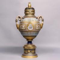 A Fine Vienna Style Porcelain Vase and Cover by Fischer & Mieg, Pirkenhammer