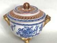 A Chinese Blue and White Pot Pourri and Cover