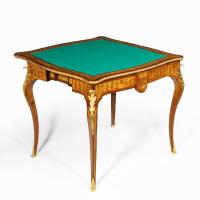 Napoleon III parquetry card table by Sormani