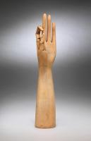 Elegant Finely Carved Shop Display Hand With Articulated Index Finger and Thumb Hand Carved Sycamore English or French, c.1900