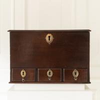 A small Queen Anne Oak table-top box, circa 1710