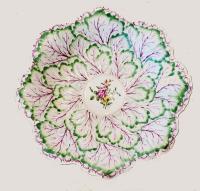 First Period Worcester Porcelain Rare Large Leaf & Flower Dish,  Circa 1762-65.