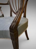 George III mahogany open armchairs