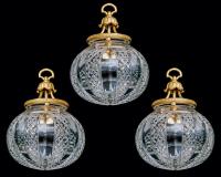 Set of Three Ceiling Lights by F & C Osler