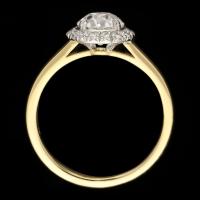 Hancocks 1.01ct Old European Brilliant Cut Diamond Ring With Fine Diamond Halo