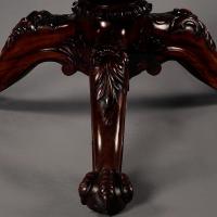 An Impressive Goncalo Alves (tiger wood) and Mahogany Centre Table With a Specimen Marble Top