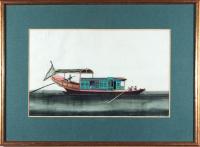 China Trade Watercolor Pictures of Junks and Sampans