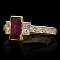 Hancocks 1.10ct Burma Ruby And French Cut Diamond Ring Contemporary