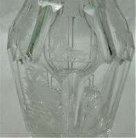 heavy crystal glass decanter engraved with fruiting vines