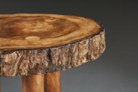 Walnut Root Wood Tripod Table