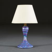 Peacock Glaze Murano Glass Lamp by Seguso
