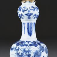 19th Century Blue and White Delft Lamp