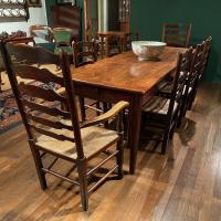 Antique French fruitwood farmhouse table