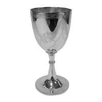 Antique Chinese Silver Goblet with Engraved Swags
