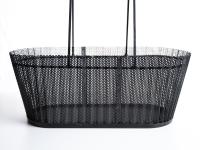 Rare metal liquor basket with wicker handles by Mathieu Matégot