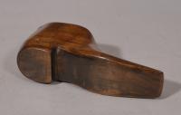 S/5015 Antique Treen 19th Century Walnut Snuff Shoe