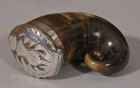 S/5027 Antique 19th Century Scottish Horn Snuff Mull