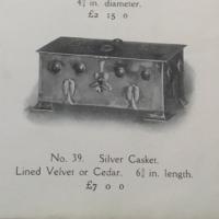 A E Jones arts and crafts silver casket with Ruskin stones