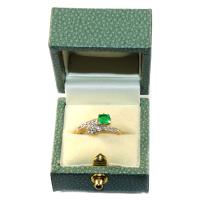 Art Deco Emerald and Diamond 2 stone ring circa 1925