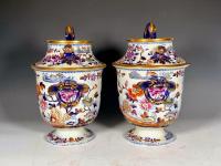 Davenport Stone China Chinoiserie Ice or  Fruit Coolers in "Stork" Pattern