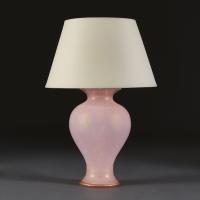 Large Pink Glass Baluster Lamp