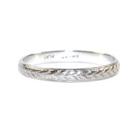 Art Deco Patterned Wedding Band circa 1930 size R