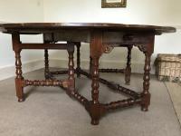 Vintage Baroque Revival Yew Wood Gateleg Table