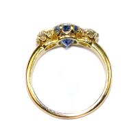 Victorian Sapphire and Diamond 3 Stone Ring circa 1890