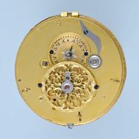 Gold Swiss Verge with Offset Decorative Gold Dial