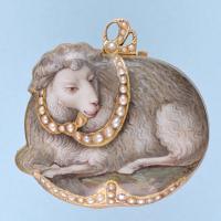 Gold and Enamel Watch in the Form of a Lamb