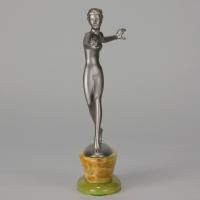“Veronica” Art Deco Cold Painted Bronze Sculpture by Josef Lorenzl - circa 1925