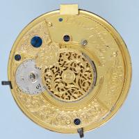 Unusual Painted Dial Silver Pair Cased Verge