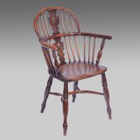 19th century yew, ash & elm Windsor chair