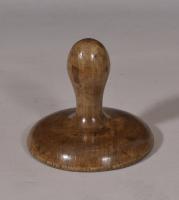 S/5037 Antique Treen 19th Century Sycamore Butter Stamp