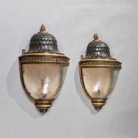 Early 19th Century French Tole Peinte and Parcel Gilt Wall Lanterns