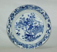 Chinese 17th Century Blue and White Master of The Rocks Type Plate
