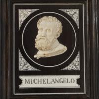 Carved Ivory Bust of Michelangelo