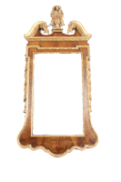 George II period walnut and parcel gilt mirror 
