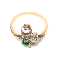 Art Nouveau Emerald and Diamond Ring circa 1905
