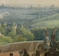 French School - Napoleonic View of Paris and a Single Combat in Egypt, 1800
